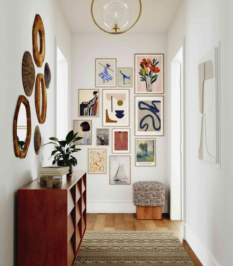 Modern frame mockup in stylish living space decor, digital poster and wall art display template for designers and creatives