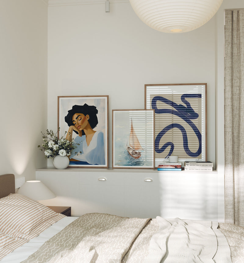 Set of 3 Wood Frame Mockup with Reflection,5x7 Frame Mock-Up,Art Print Display