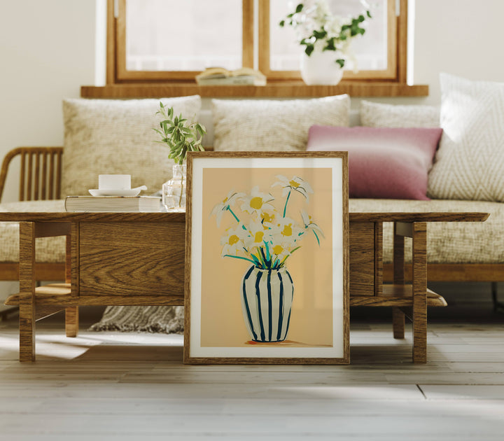 Wood Frame Mockup in Living Room,3x4 Ratio Frame,Print Poster Art Mockup