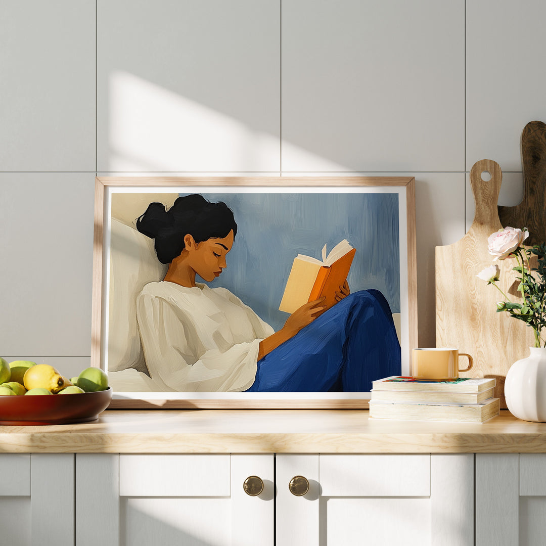 Horizontal Wood Frame Mockup in kitchen,DIN A Picture Frame Mockup,Wall Art Mockup,Poster Mockup