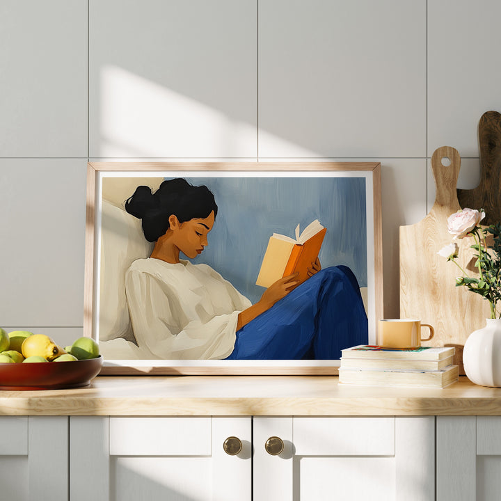 Horizontal Wood Frame Mockup in kitchen,DIN A Picture Frame Mockup,Wall Art Mockup,Poster Mockup