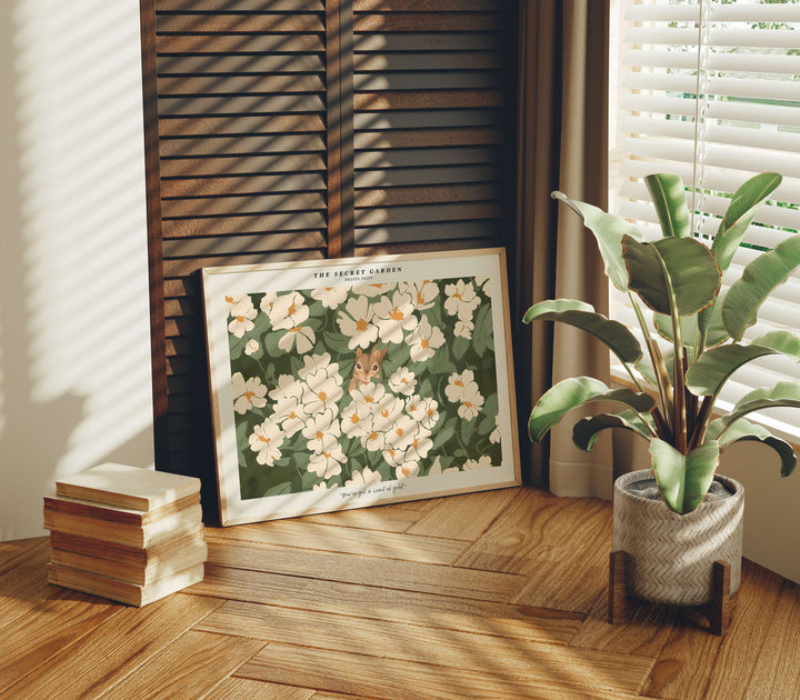 Horizontal Wood Frame Mockup in Living Room,4x3 Ratio Frame Mock-Up