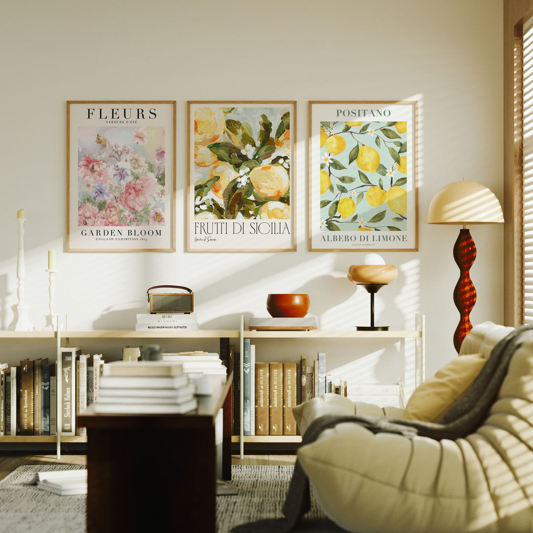 Set of 3 Wall Art Mockup,Art Print Mockup,3x4 Wood Frame Mock-Up
