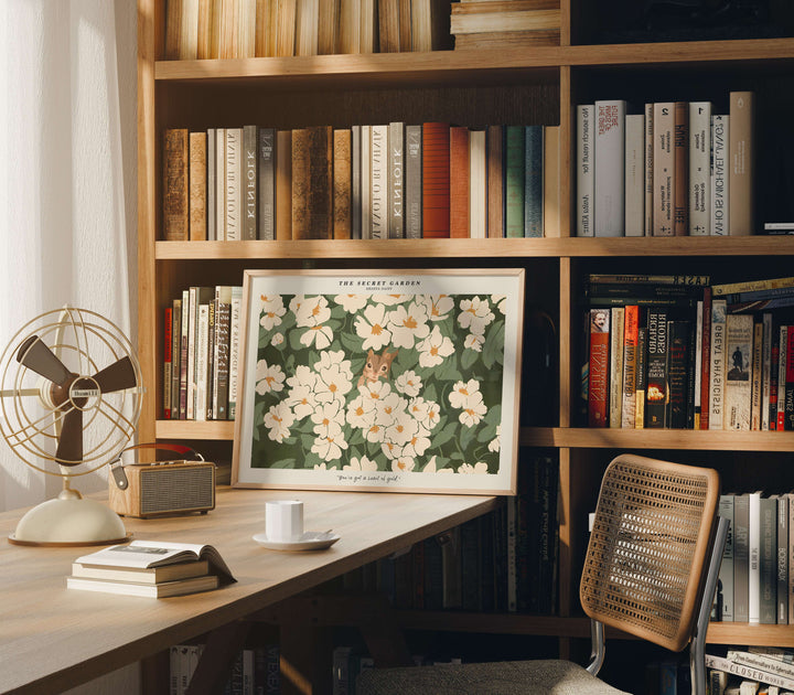 Horizontal Wood Frame Mockup in Living Room,4x3 Ratio Print Poster Mockup