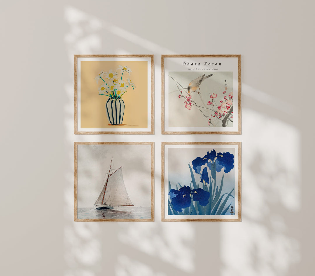 Set of 4 Square Frame Mockup,Minimalist Wall Art Mockup