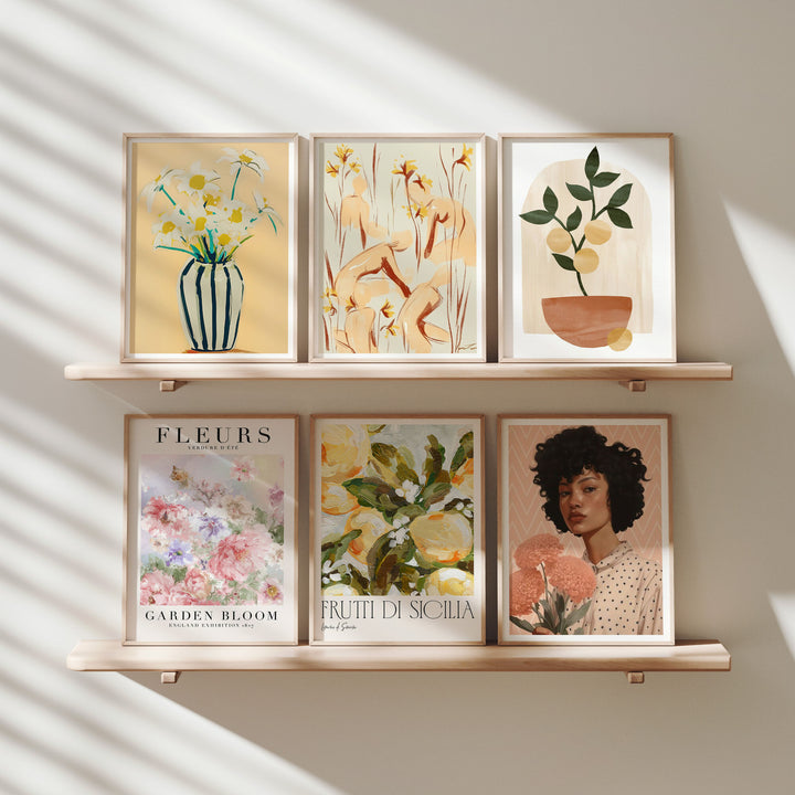 Set of 6 Wood Frame Mockup,Minimalist 3x4 Ratio Frame Mock-Up,Print Poster Mockup
