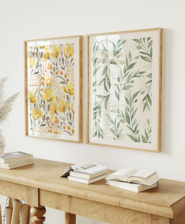 2 Wood Frames Mockup in home Interior,5x7 Ratio Frame Mock-Up,Printables Art Mockup