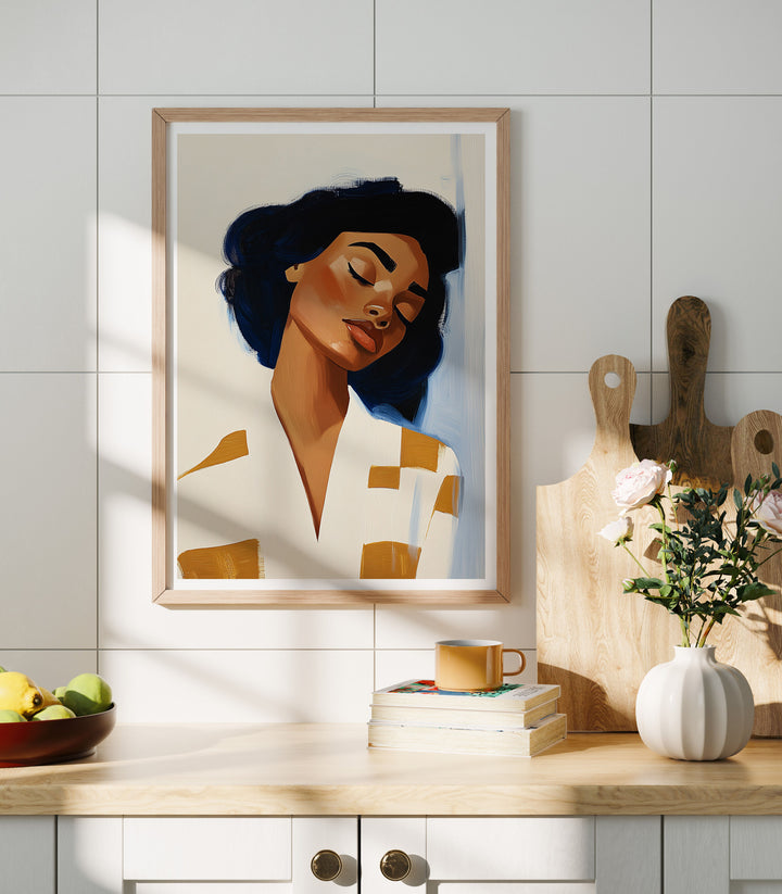 3x4 Wood Frame Mockup in Kitchen,Picture Frame Mockup,Wall Art Mockup,Poster Mockup,Digital Template