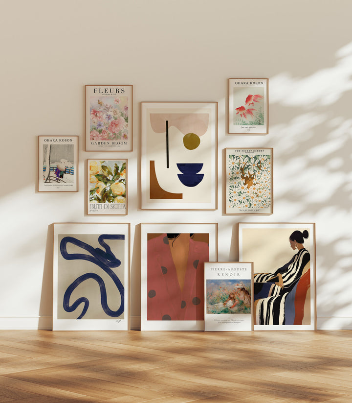 Set of 10 Gallery Wall Frame Mockup,5x7 Wood Frame Mock-Up,Wall Art Mockup,Photoshop Template