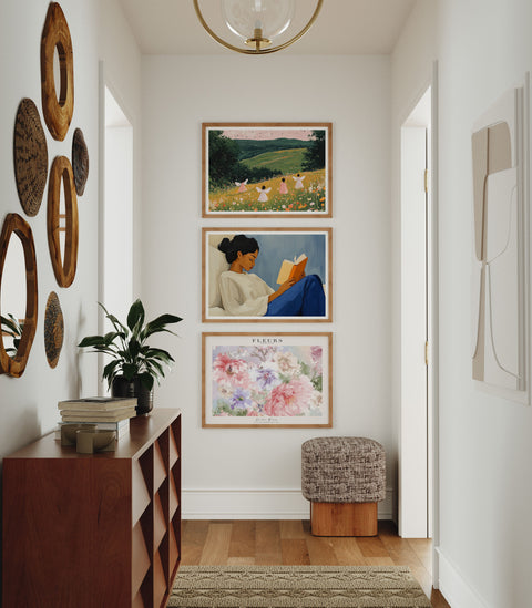 Set of three 7x5 horizontal gallery frame mockups for wall art set preview