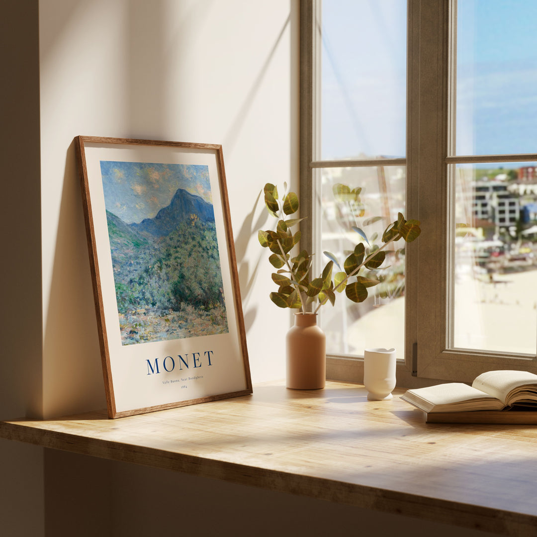 Wood Frame Mockup Lean on Window,5x7 Vertical Frame,Art Print Mockup