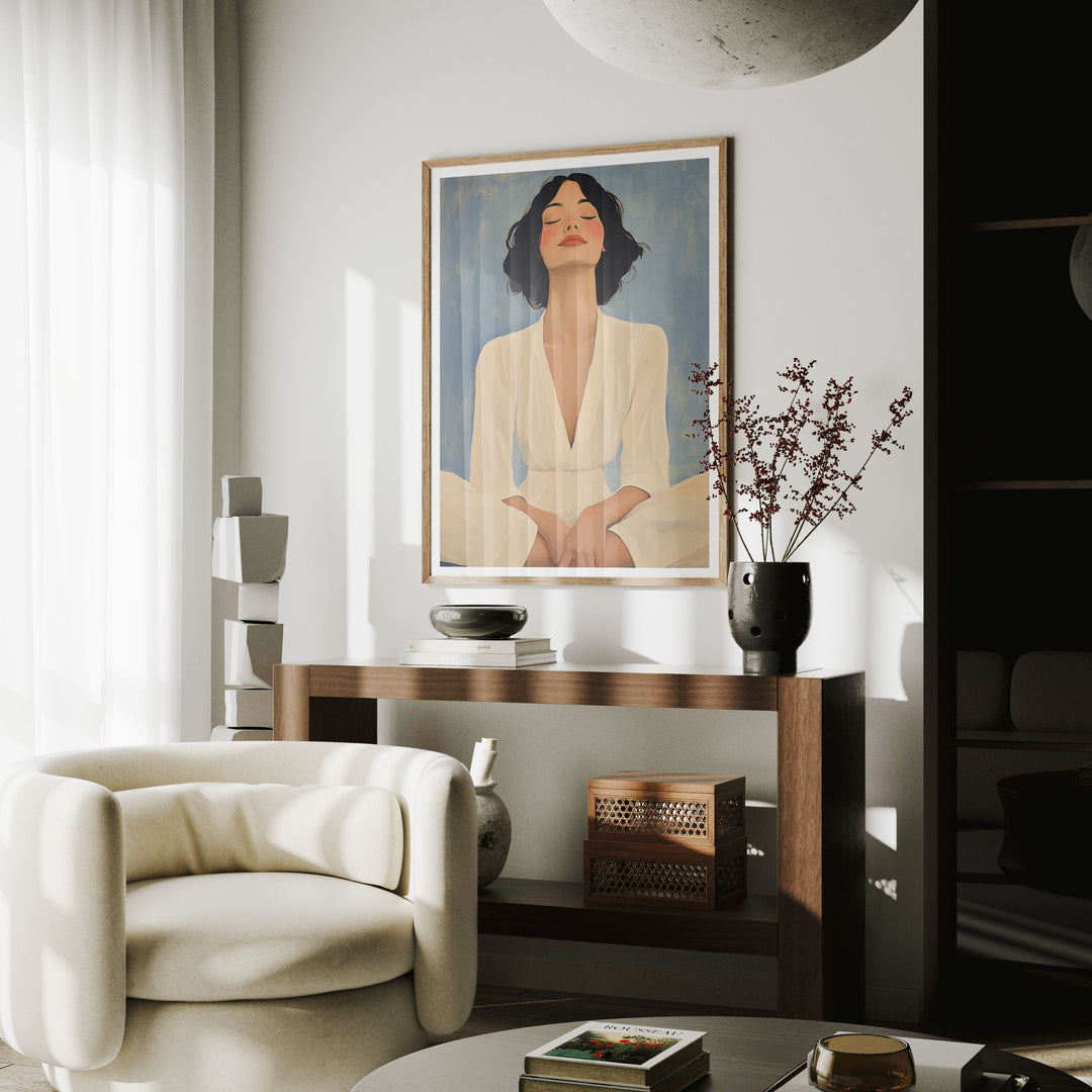 3x4 Vertical Wood Frame Mockup with Reflection,Wall Art Mockup,Poster Mockup