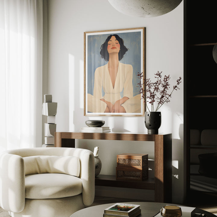3x4 Vertical Wood Frame Mockup with Reflection,Wall Art Mockup,Poster Mockup