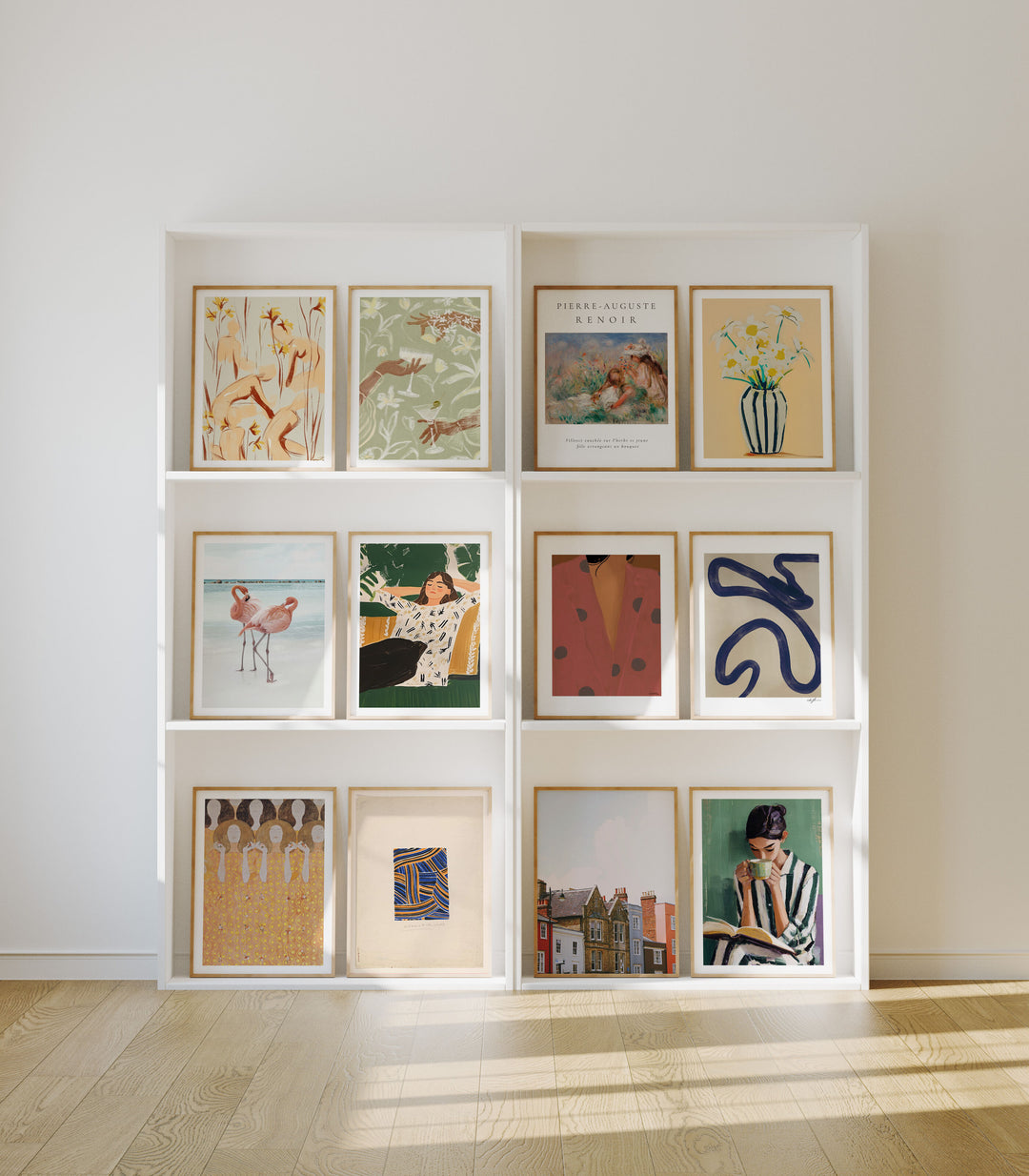 Set of 12 Gallery Art Frame Mockup,3x4 Wood Frame Mock-up,Digital Templates