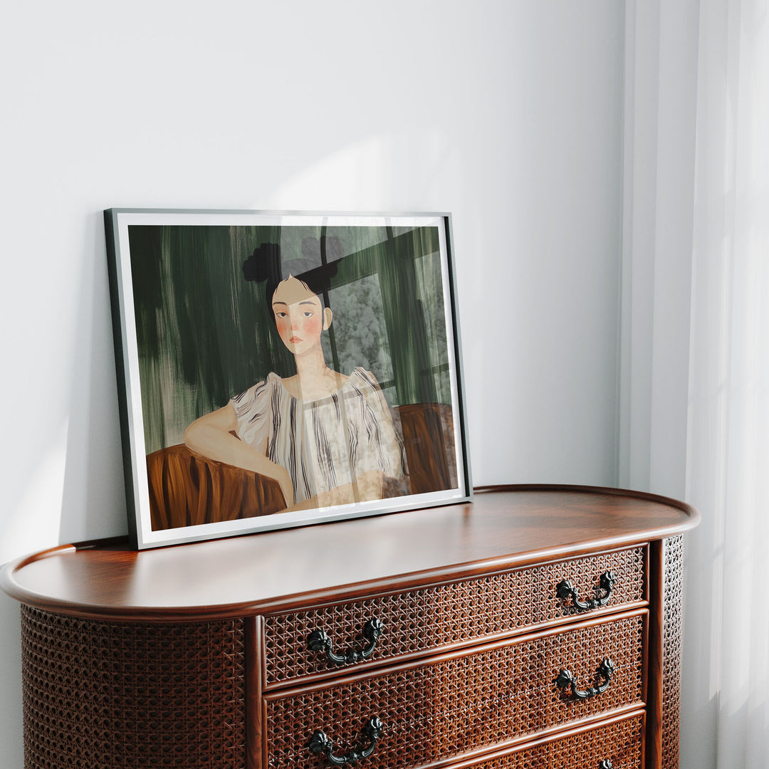 4x3 Horizontal Black Frame Mockup in Living Room,Picture Frame Mockup,Wall Art Mockup