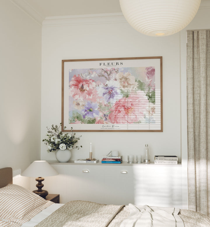 Wood Frame Mockup in Bedroom,7x5 Horizontal Frame Mock-Up with Reflection