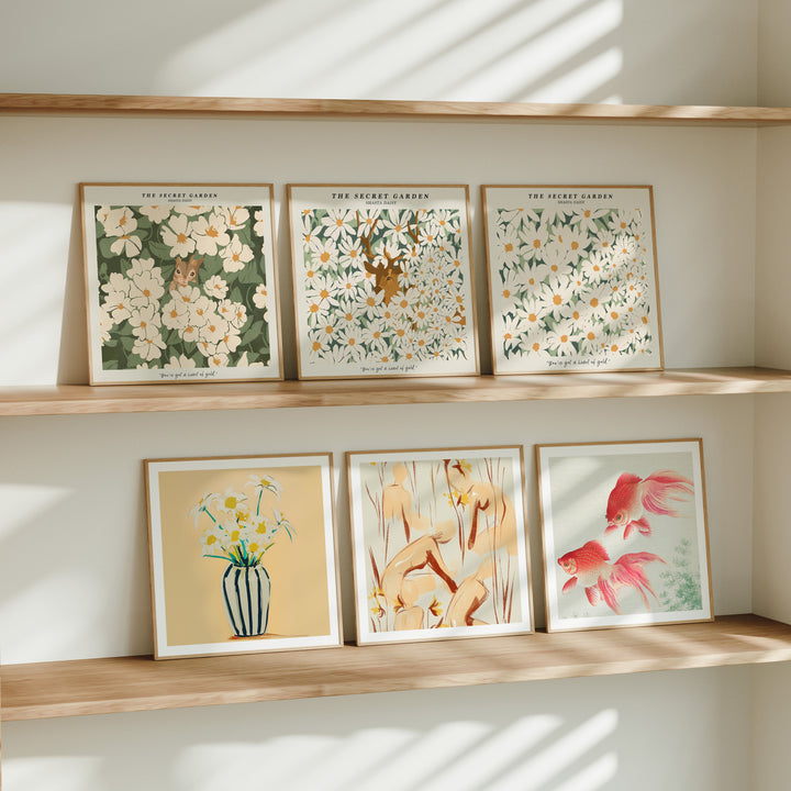 Set of 6 Square Wood Frame Mockup,Minimal Frame Set Mockups