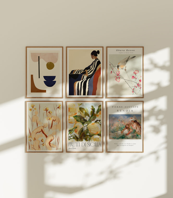 Minimalist 6 Frames Gallery Frame Set Mockups,5x7 Wood Frame Mock-up,Wall Art Mockup,Print Poster Mockup