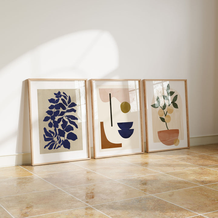 Minimalist 3 Wood Frame Mockup,DIN A Ratio Frame Mock-Up,Art Print Display