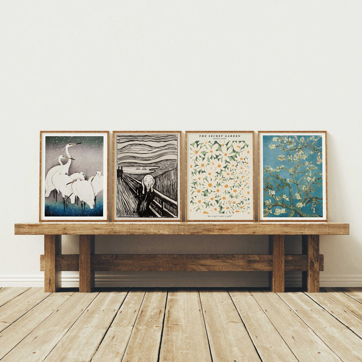 Set of 4 Wood Frame Mockup,3x4 Ratio Frame Mockup in Home Interior