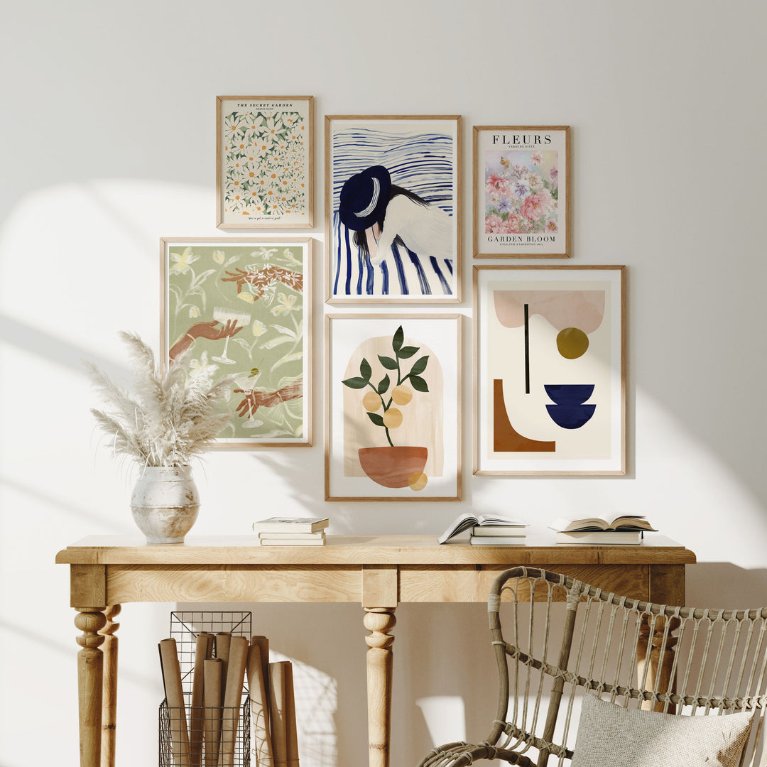 Set of 6 Gallery Wall Frame Mockups,Wall Art Mockup