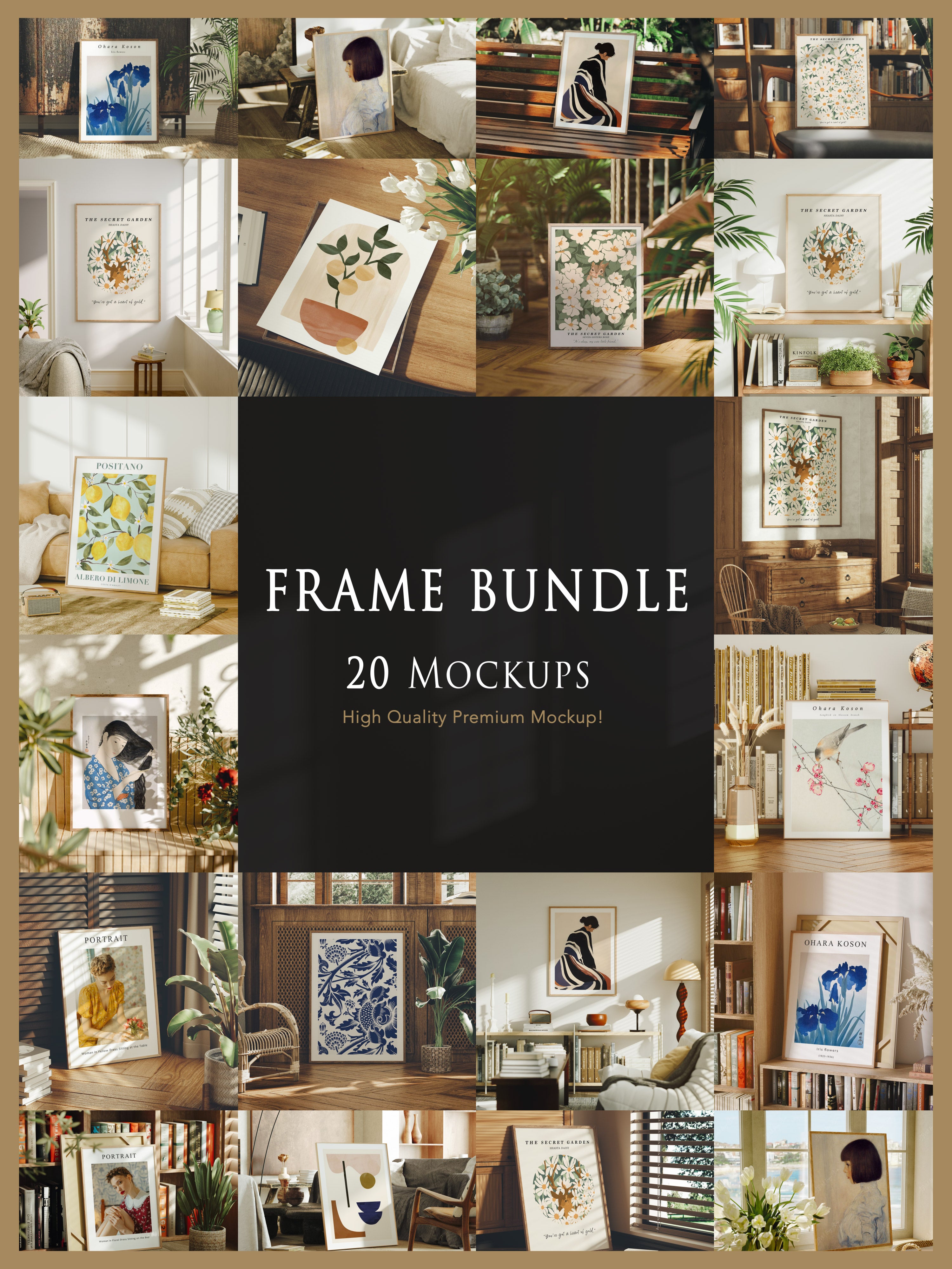 20 Frames Mockup Bundle Set,Picture Frame Mockup,Digital Template,Inte ...