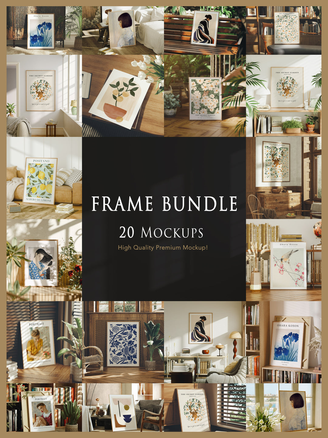 20 Frames Mockup Bundle Set,Picture Frame Mockup,Digital Template,Interior Art Mockup