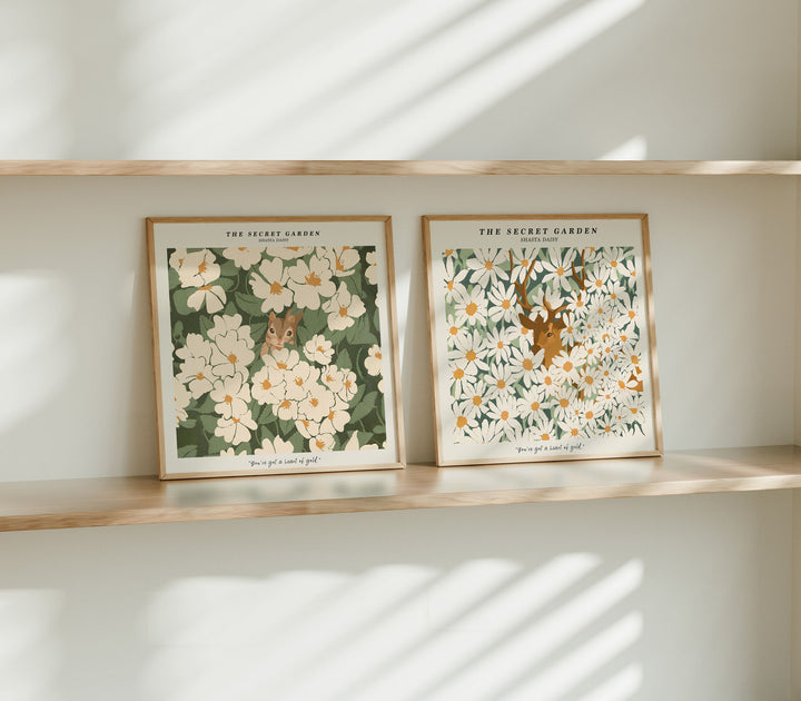 Set of 2 Square Wood Frame Mockup,Art Print Mockup,Wall Art Mockup