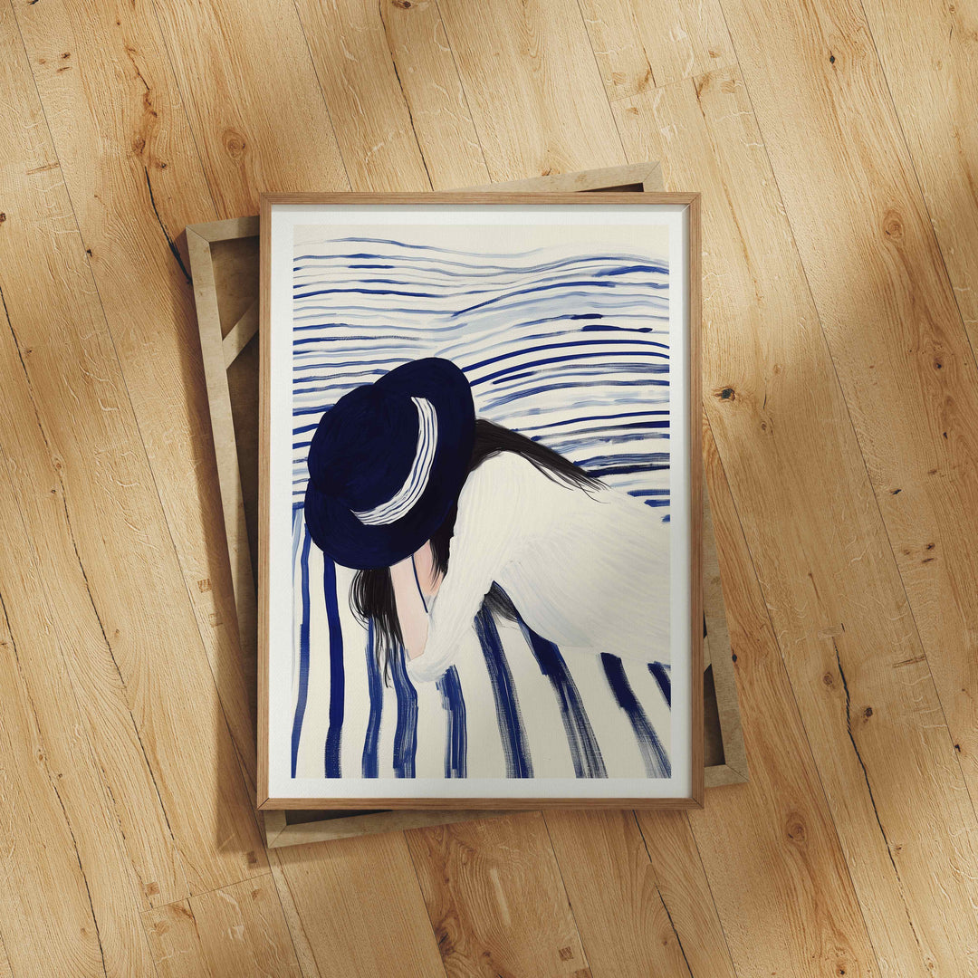 Wood Frame Mockup on Wooden Floor,DIN A Ratio Frame Mock-Up,Picture Frame Mockup