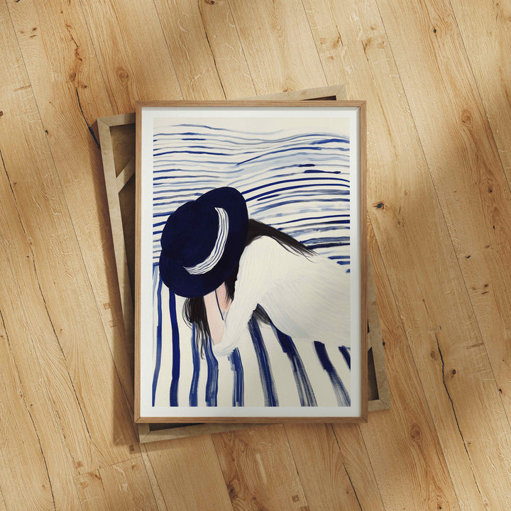 Wood Frame Mockup on Wooden Floor,DIN A Ratio Frame Mock-Up,Picture Frame Mockup