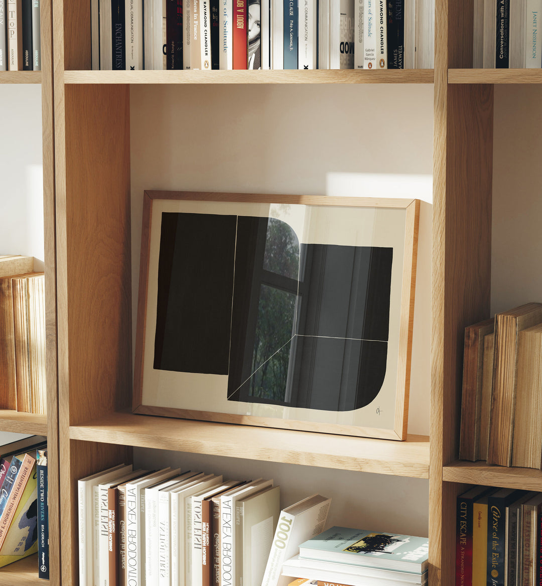 4x3 Horizontal Wood Frame Mockup with Reflection