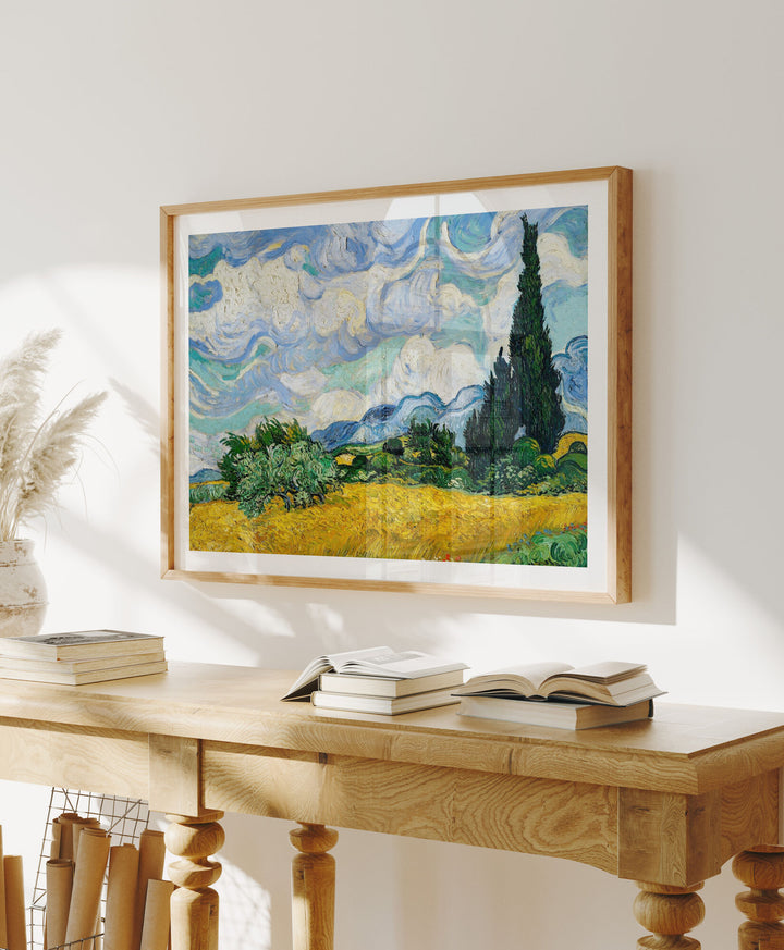 Wood Frame Mockup in home Interior,4x3 Horizontal Frame Mock-Up with Reflection