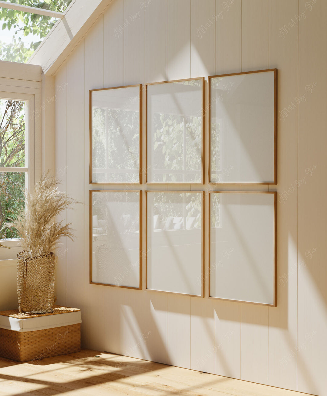6 Wood Frame Mockup,3x4 Gallery Art Mockup,Digital Template