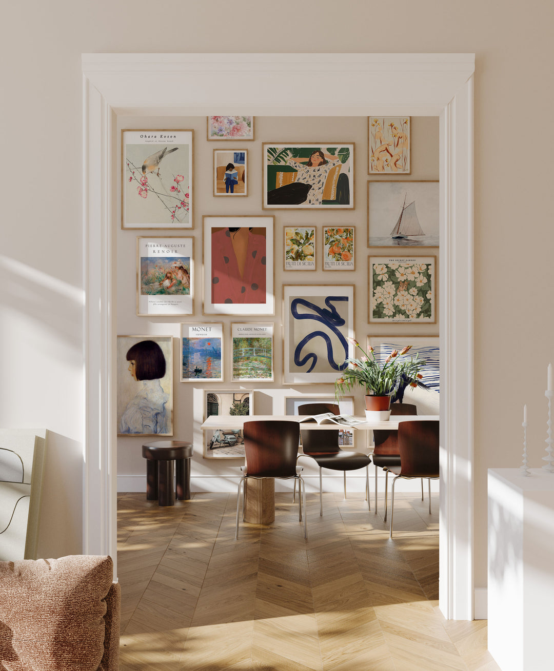 Set of 18 Gallery Wall Frames Mockup,Wall Art Mockup