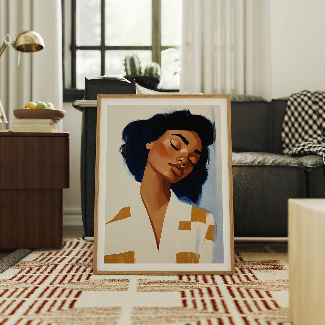 3x4 Wood Frame Mockup in Home Interior,Art Print Mockup,Photoshop Mockup