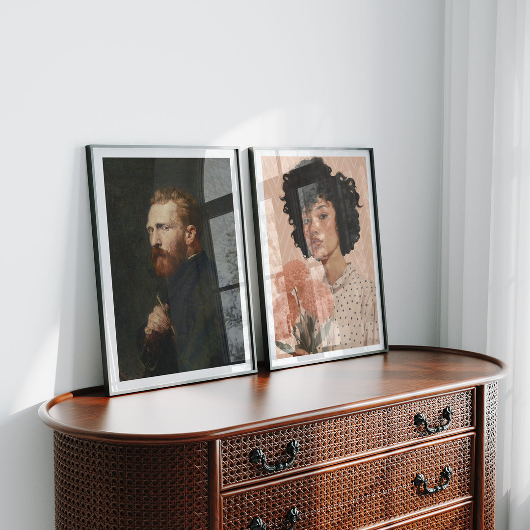 Set of 2 Black Frame Mockup,3x4 Ratio Black Frame Mock-Up,Art Print Display,Wall Art Mockup