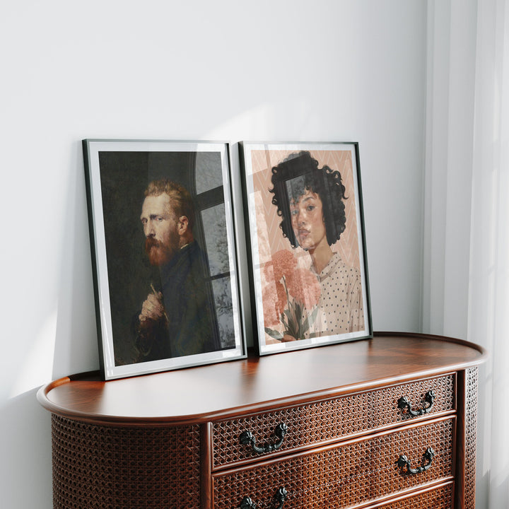 Set of 2 Black Frame Mockup,3x4 Ratio Black Frame Mock-Up,Art Print Display,Wall Art Mockup