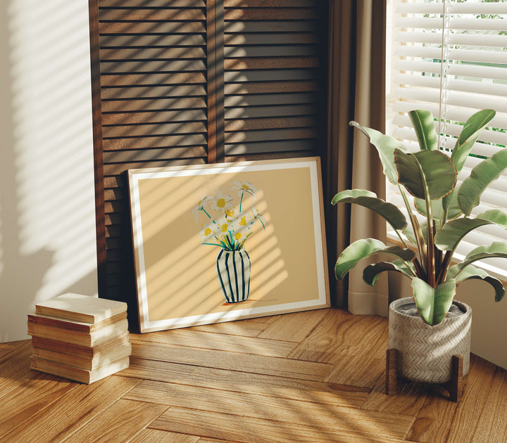 Horizontal Wood Frame Mockup in Living Room,4x3 Ratio Frame Mock-Up