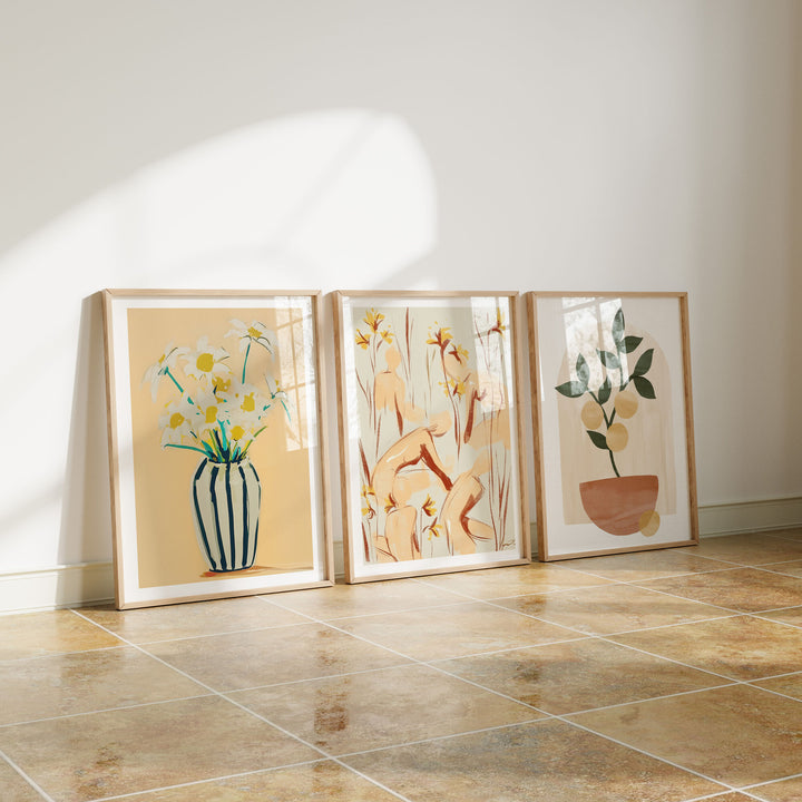 Minimalist 3 Wood Frame Mockup,DIN A Ratio Frame Mock-Up,Art Print Display