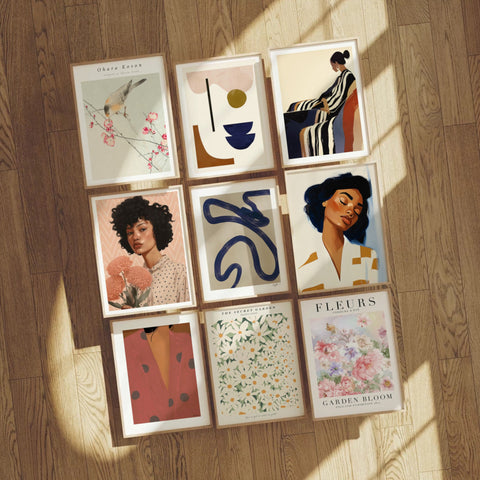 3x4 gallery video mockup scene for wall art and poster sets