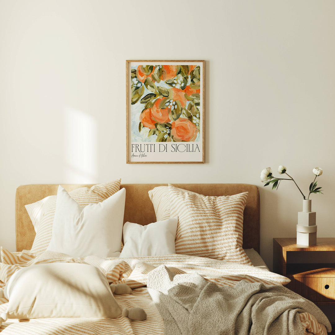 3x4 Wood Frame Mockup in Bedroom,Wall Art Mockup,Interior Art Mockup