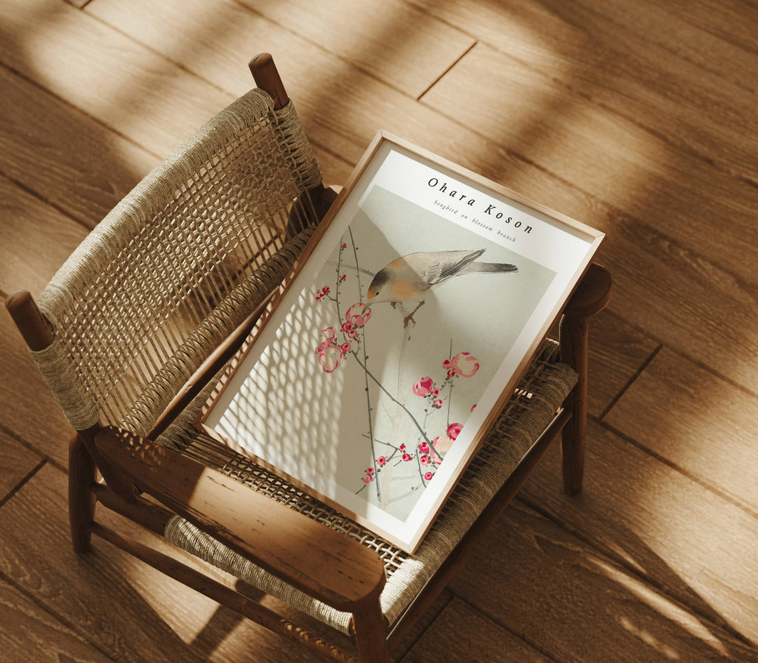 Wood Frame Mockup Lean on Chair,3x4 Ratio Frame,Aesthetic Mockup