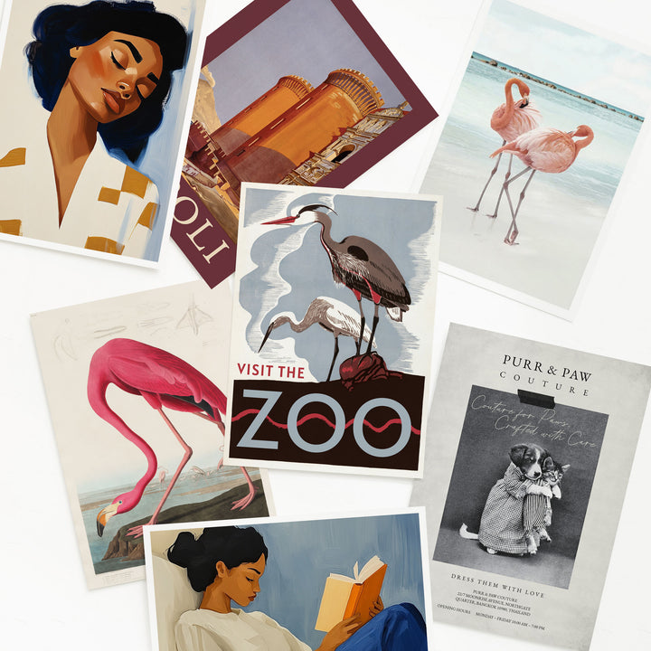 Set of 7 Canva Mockup,5x7 Art Print Mock-Up with Blank Background