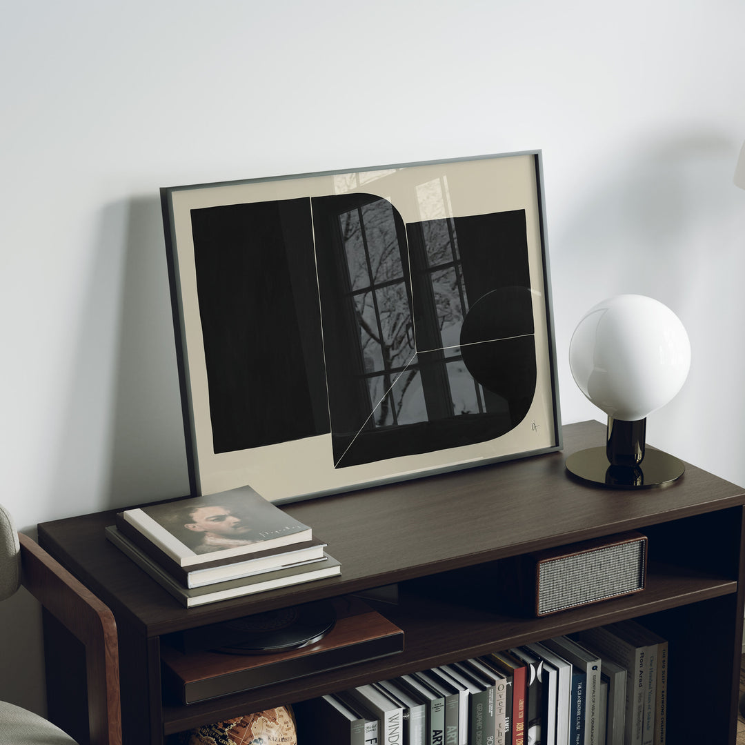 Black Frame Mockup in home Interior,4x3 Horizontal Frame Mock-Up with Reflection,Wall Art Mockup