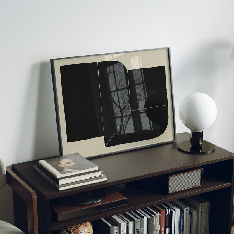Black Frame Mockup in home Interior,4x3 Horizontal Frame Mock-Up with Reflection,Wall Art Mockup