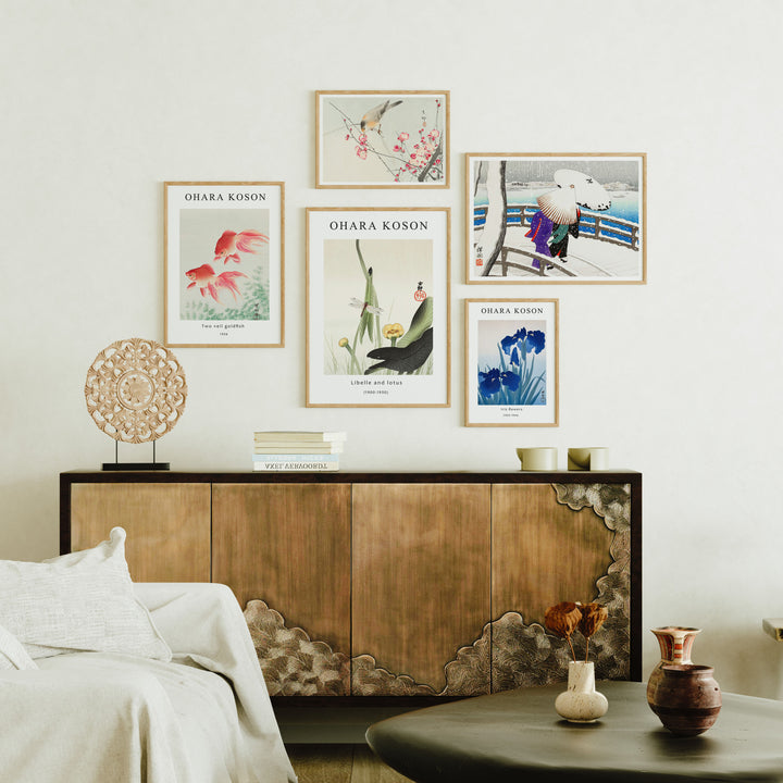 Set of 5 Gallery Wall Frame Mockup,5x7 Wood Frame Mock-Up,Wall Art Mockup