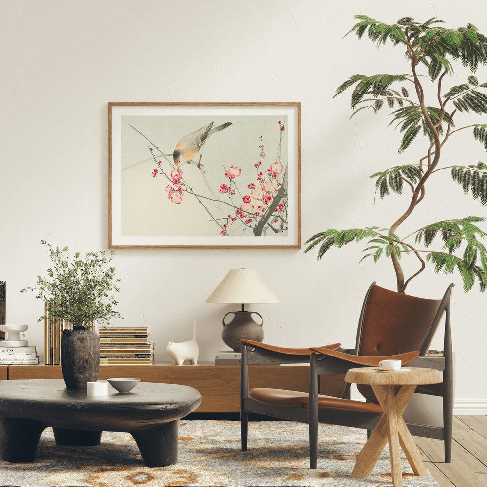 Horizontal wood frame mockup for printable poster listing