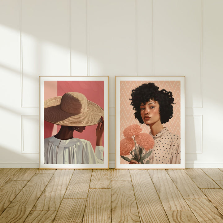 Set of 2 Minimalist Wood Frame Mockups in Home Interior