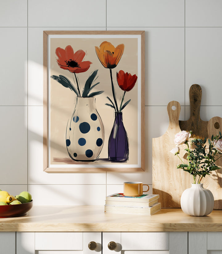 3x4 Wood Frame Mockup in Kitchen,Picture Frame Mockup,Wall Art Mockup,Poster Mockup,Digital Template