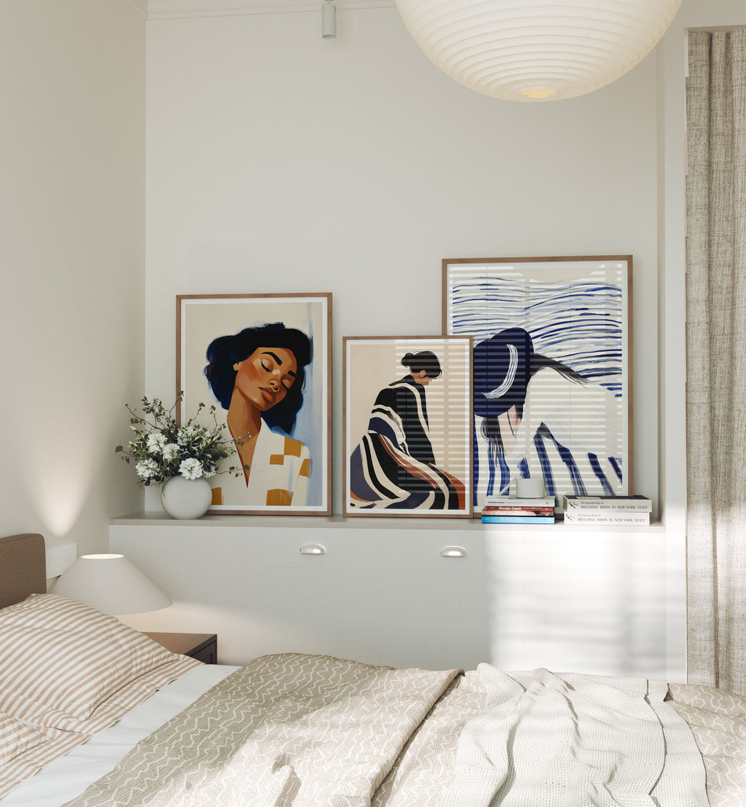 Set of 3 Wood Frame Mockup with Reflection,5x7 Frame Mock-Up,Art Print Display